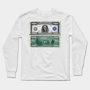 $5,000 Bill Front Long Sleeve T-Shirt